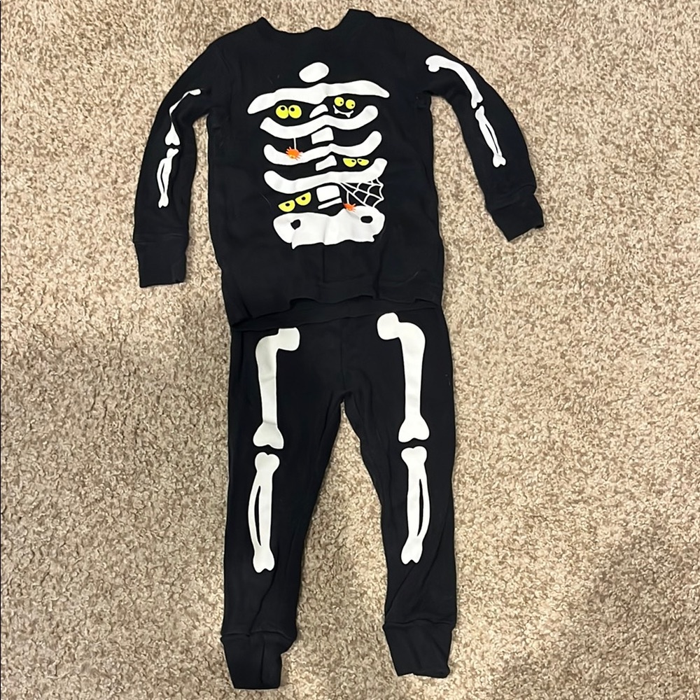 Carters 12 month Skeleton pajamas